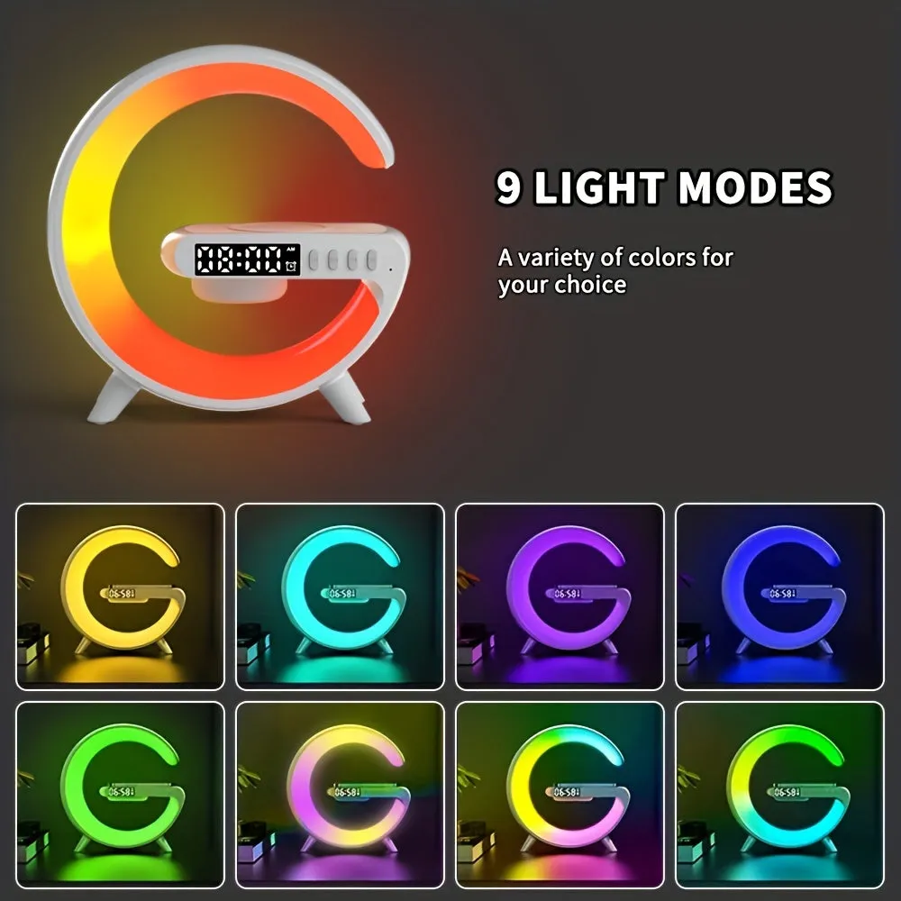 1 Striscia Luminosa A LED Rhythm RGB Con Altoparlante, Luce Ambiente Intelligente, Caricatore Wireless, Sveglia, Sincronizzazion