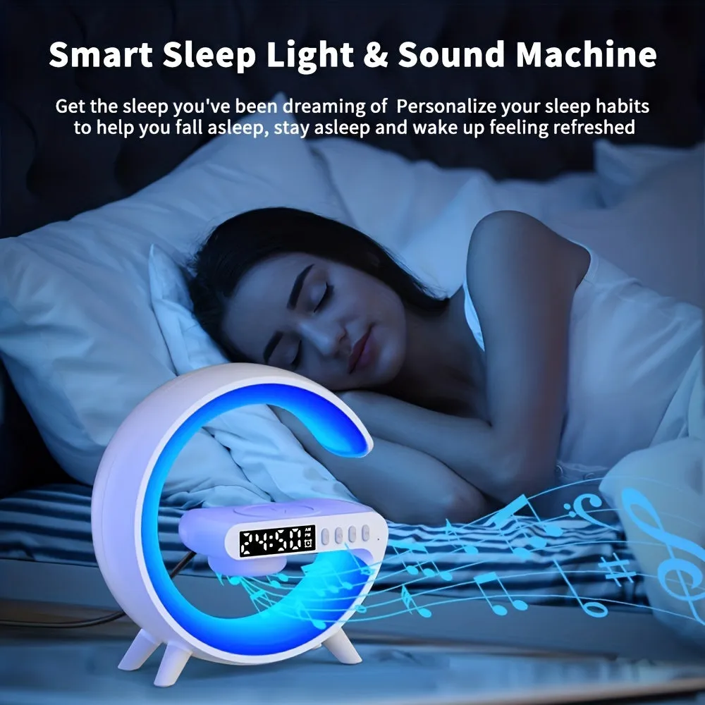 1 Striscia Luminosa A LED Rhythm RGB Con Altoparlante, Luce Ambiente Intelligente, Caricatore Wireless, Sveglia, Sincronizzazion