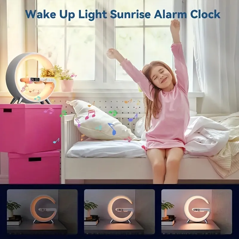1 Striscia Luminosa A LED Rhythm RGB Con Altoparlante, Luce Ambiente Intelligente, Caricatore Wireless, Sveglia, Sincronizzazion
