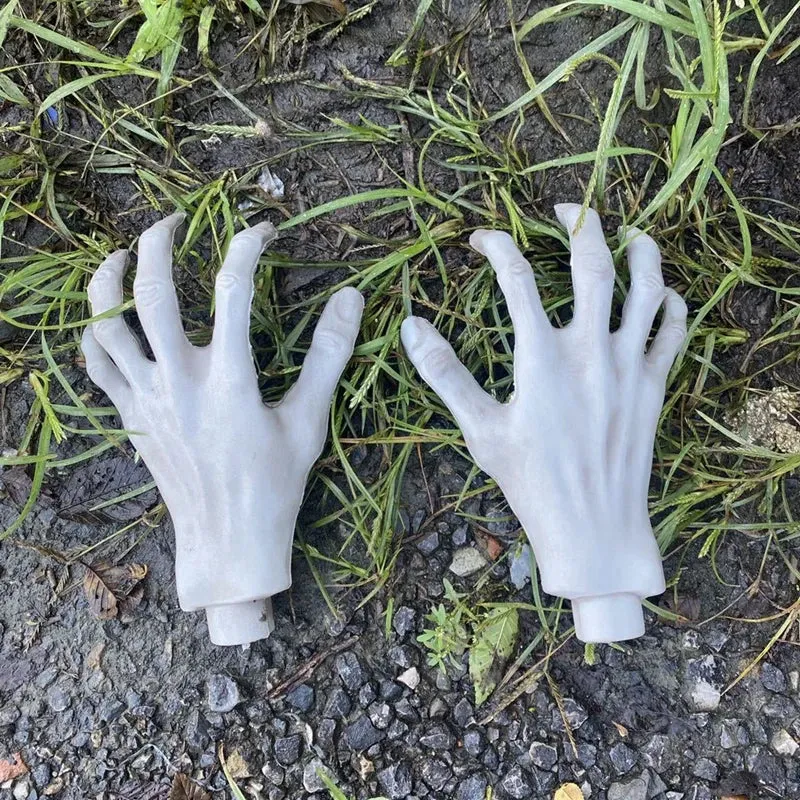 2 pz Halloween scheletro mani spaventoso dimensioni realistiche mano osso teschio festa di Halloween decorazione della casa casa