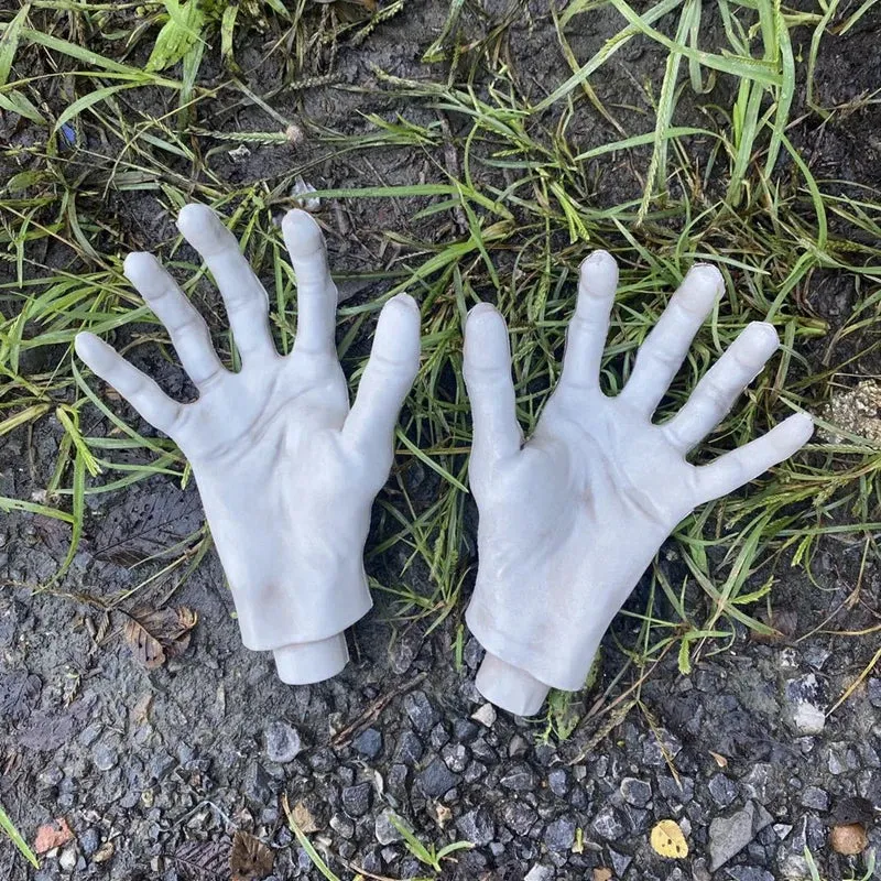 2 pz Halloween scheletro mani spaventoso dimensioni realistiche mano osso teschio festa di Halloween decorazione della casa casa