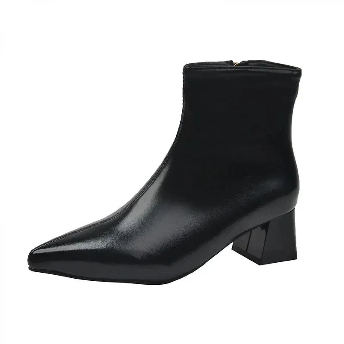 2024 Scarpe da donna di vendita calde Inverno Tacco quadrato Stivali moderni Caviglia Semplice Punta a punta Tacco medio Stivali