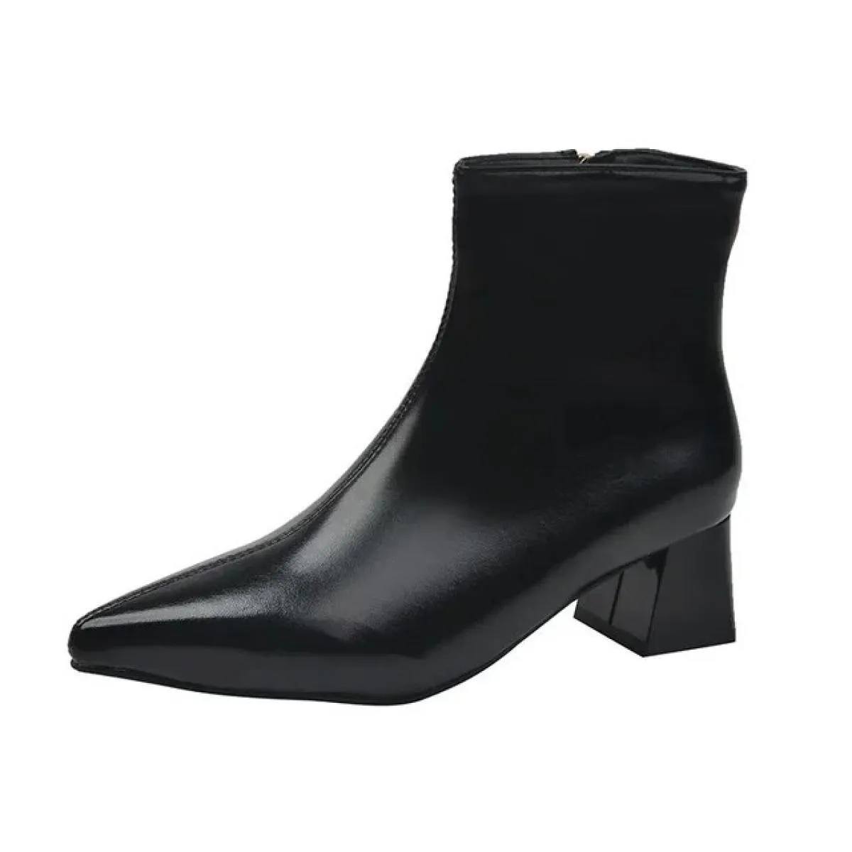 2024 Scarpe da donna di vendita calde Inverno Tacco quadrato Stivali moderni Caviglia Semplice Punta a punta Tacco medio Stivali