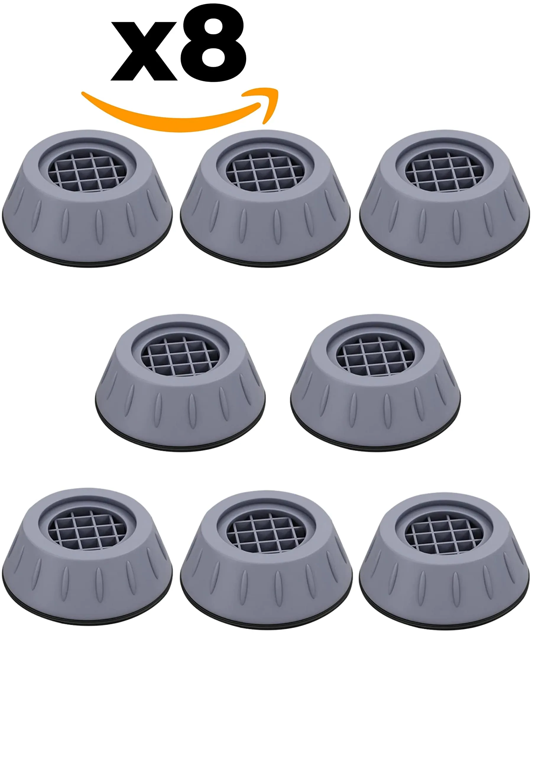 8 Pcs Piedini Antivibrazione Lavatrice Supporto Universale Contro le Vibrazioni Piedini di Gomma Antivibranti e Antiscivolo per 