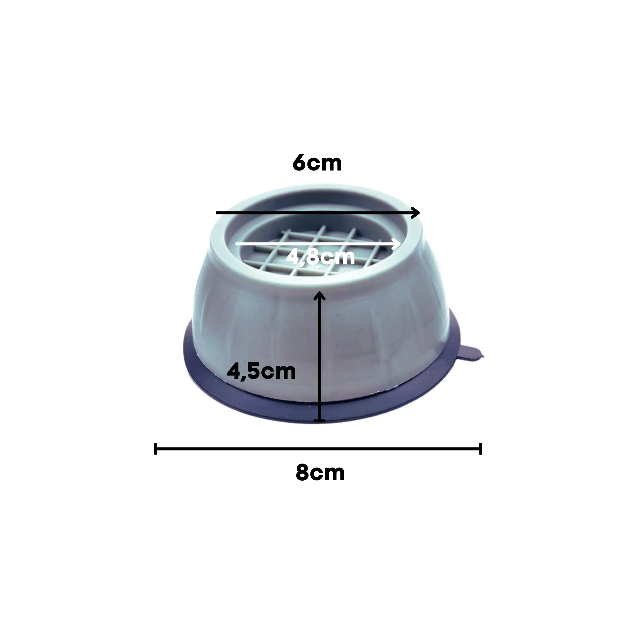 8 Pcs Piedini Antivibrazione Lavatrice Supporto Universale Contro le Vibrazioni Piedini di Gomma Antivibranti e Antiscivolo per 