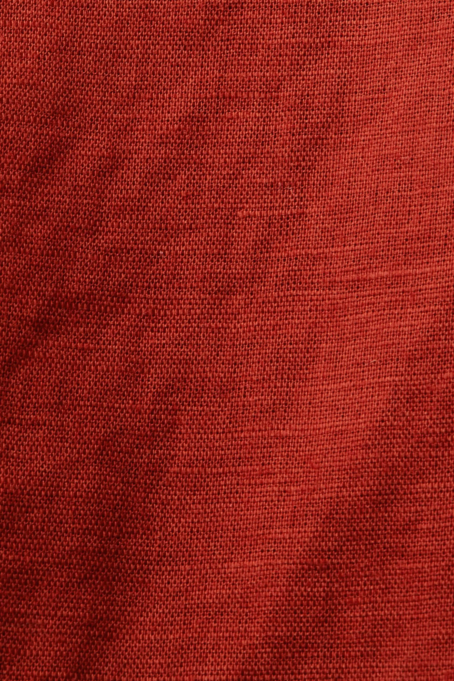 Abito camicia con cintura, misto lino e cotone