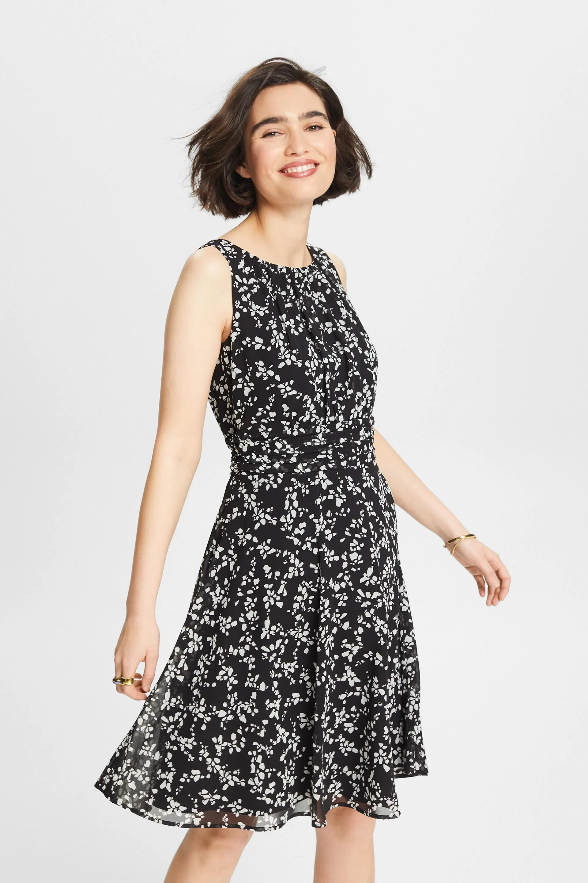 Abito in chiffon con stampa