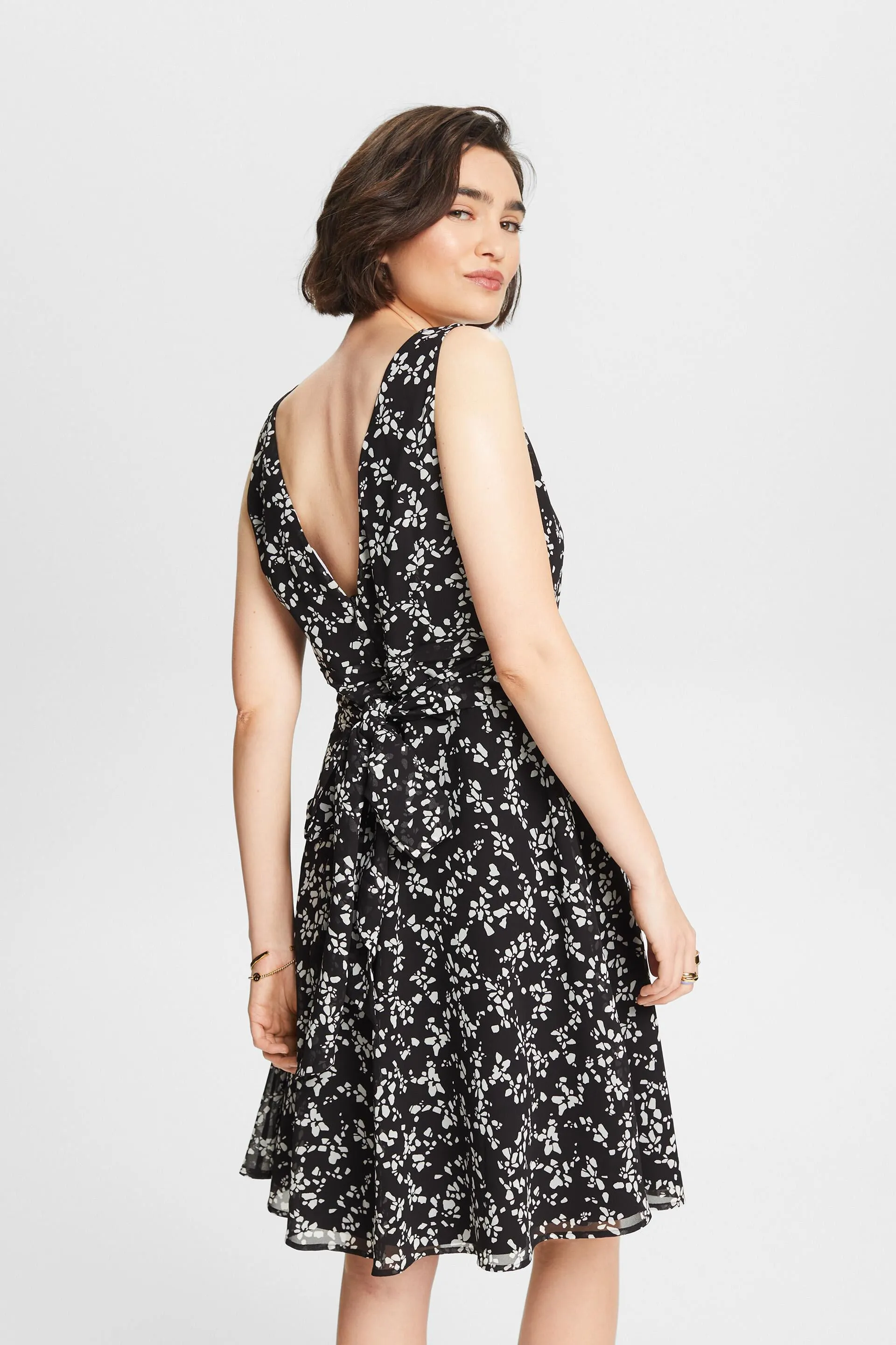 Abito in chiffon con stampa