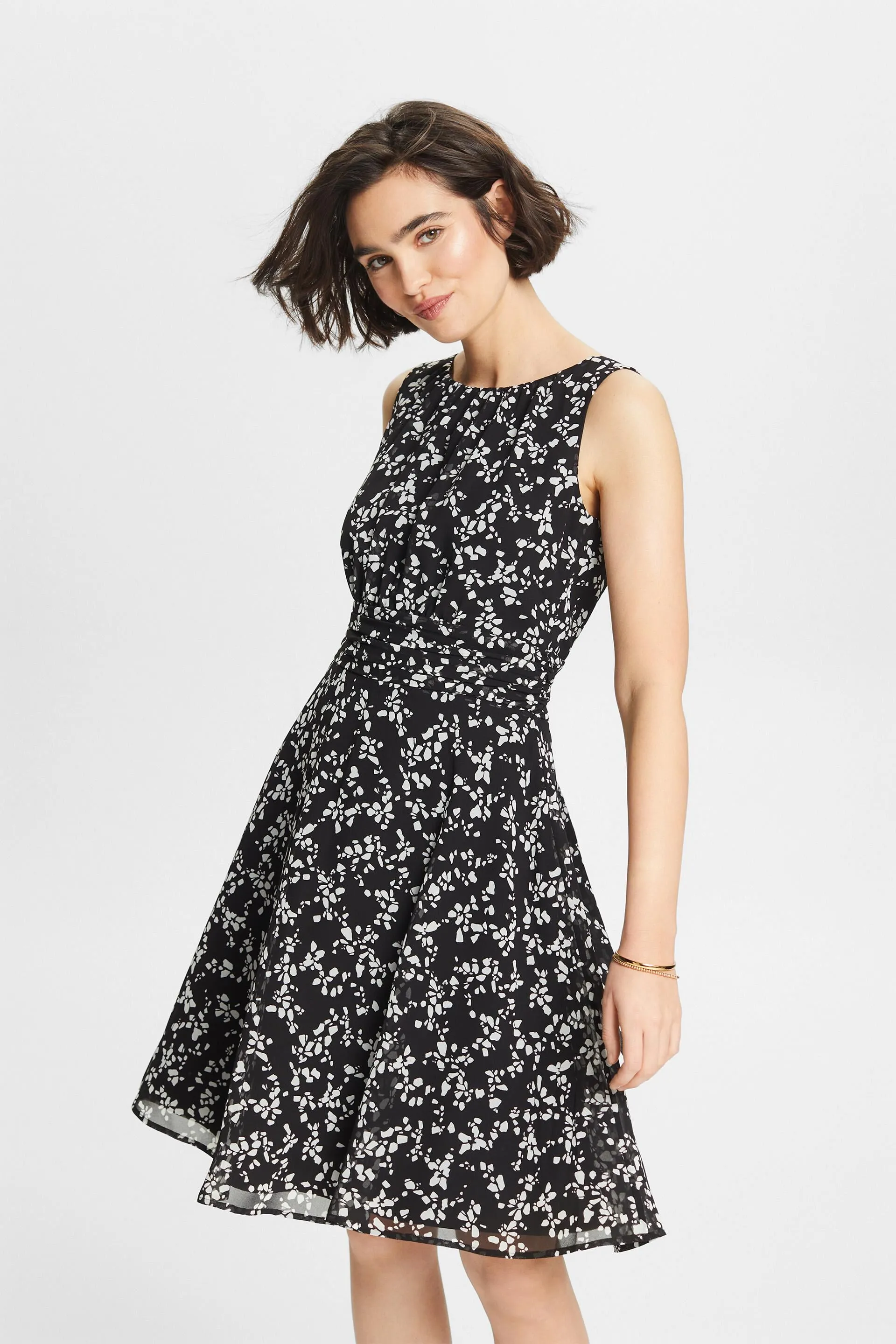 Abito in chiffon con stampa