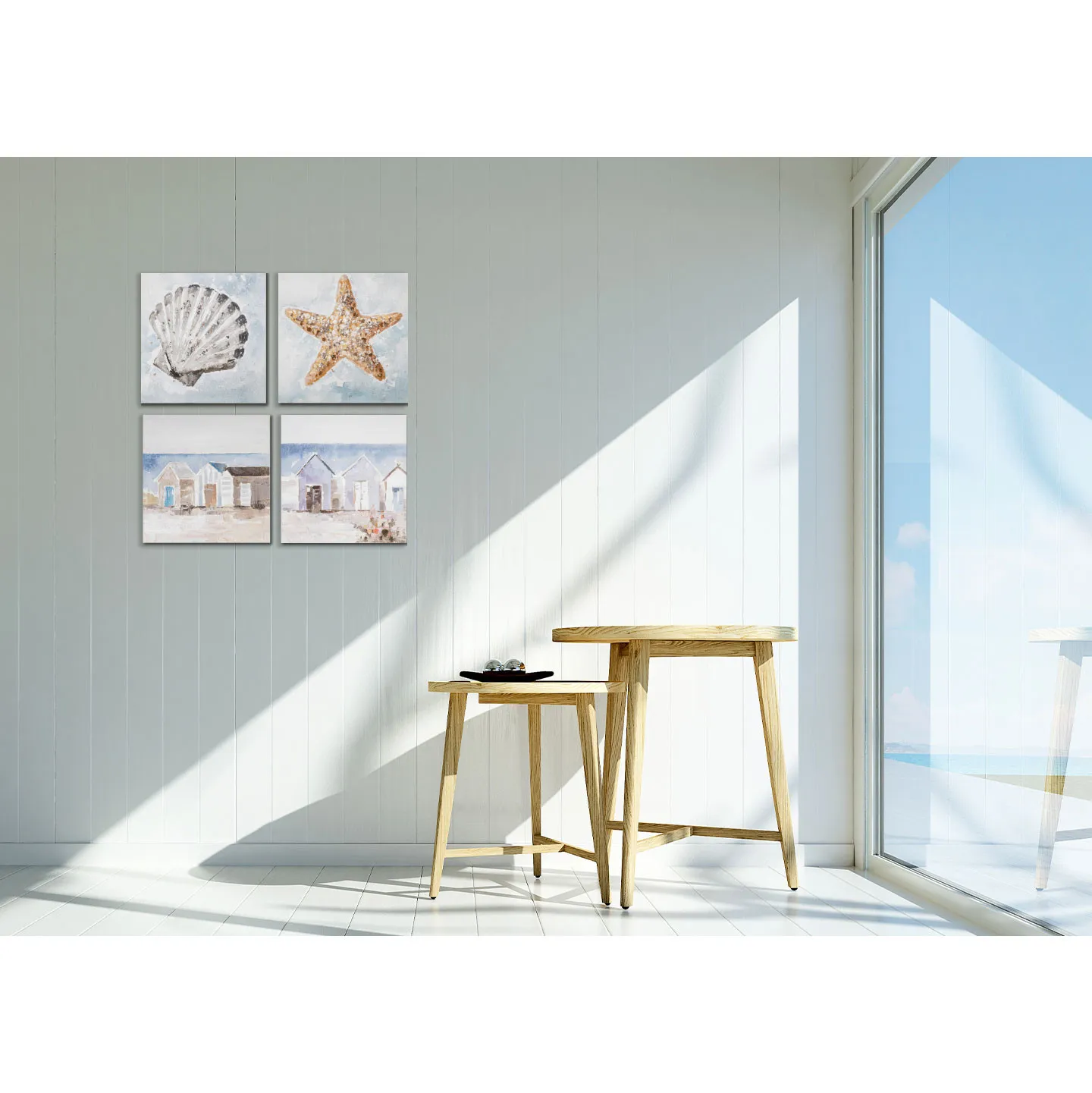 Agave  Set 2pz dipinto a mano per cucina con tema marino "Seafloor" 30x30