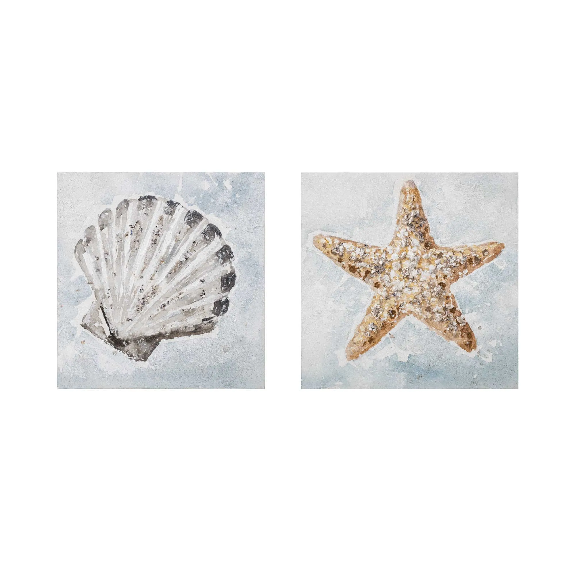 Agave  Set 2pz dipinto a mano per cucina con tema marino "Seafloor" 30x30