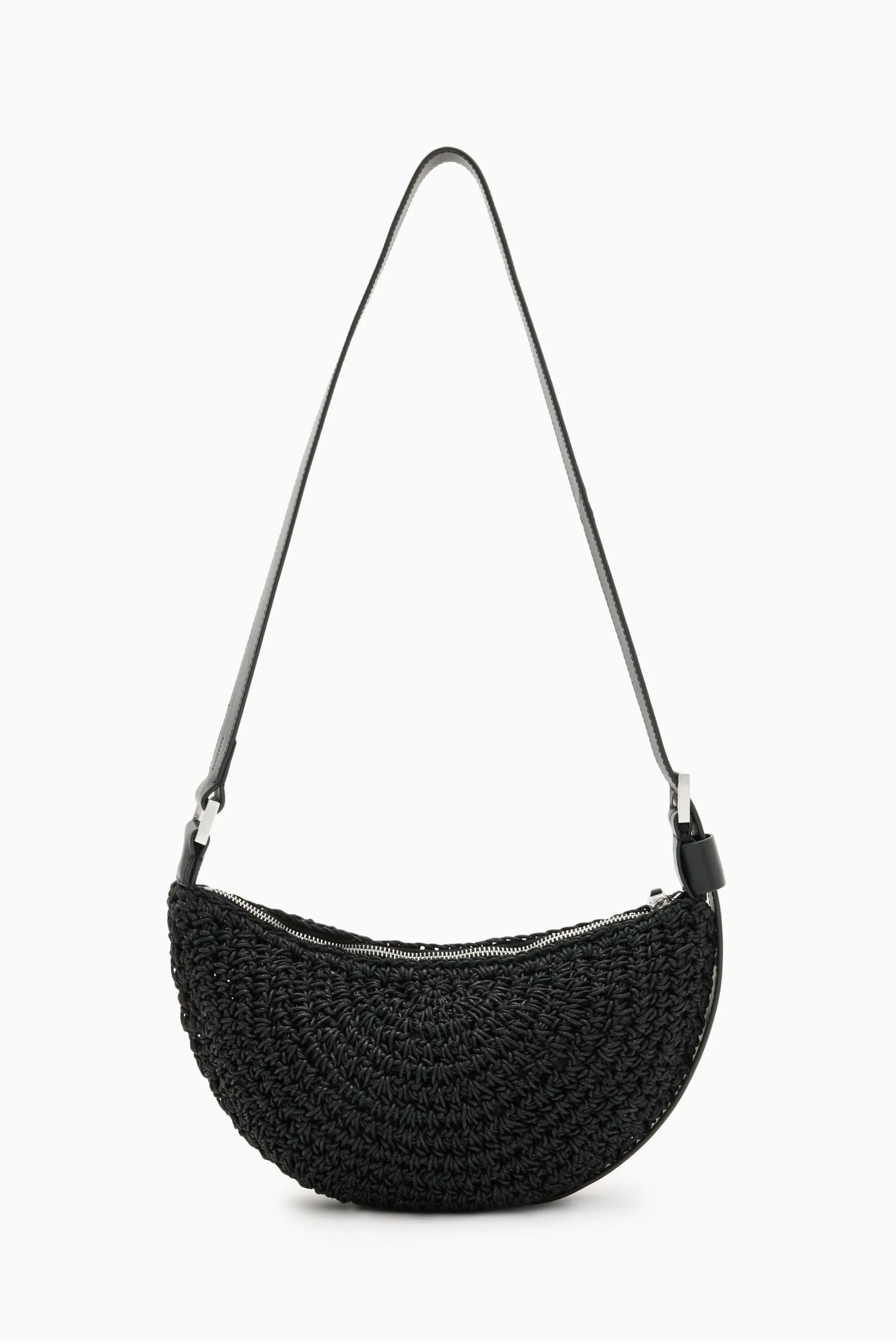 AllSaints - Borsa a tracolla a mezzaluna con nodo    
