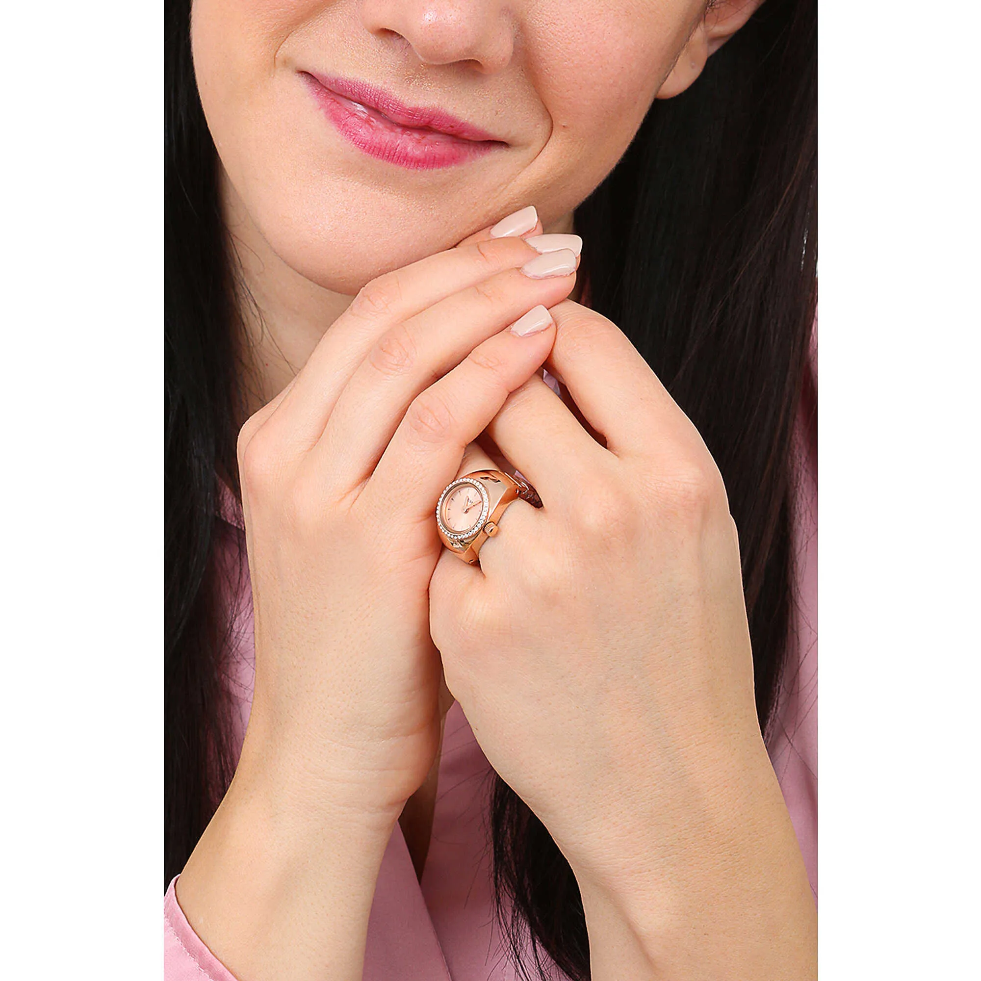 Anello orologio da dito Fossil colore Rosa