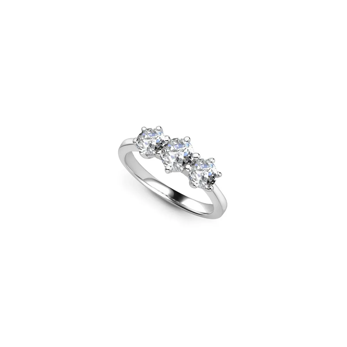 Anello Trilogy Oleandro in oro bianco 18k con diamanti naturali 0.75 carati certificati SG62225