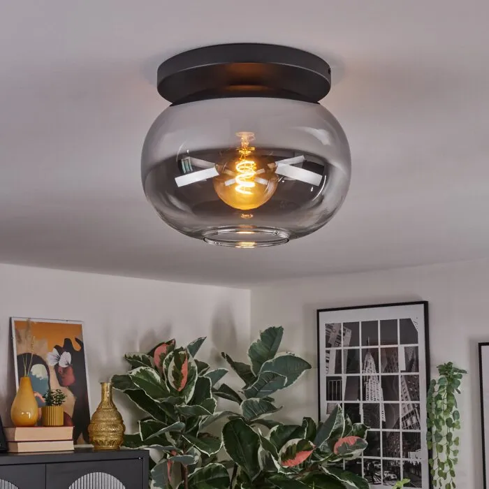 Apedo Plafoniera, Lampada a sfera Chiaro, Grigio fumo, 1-Luce