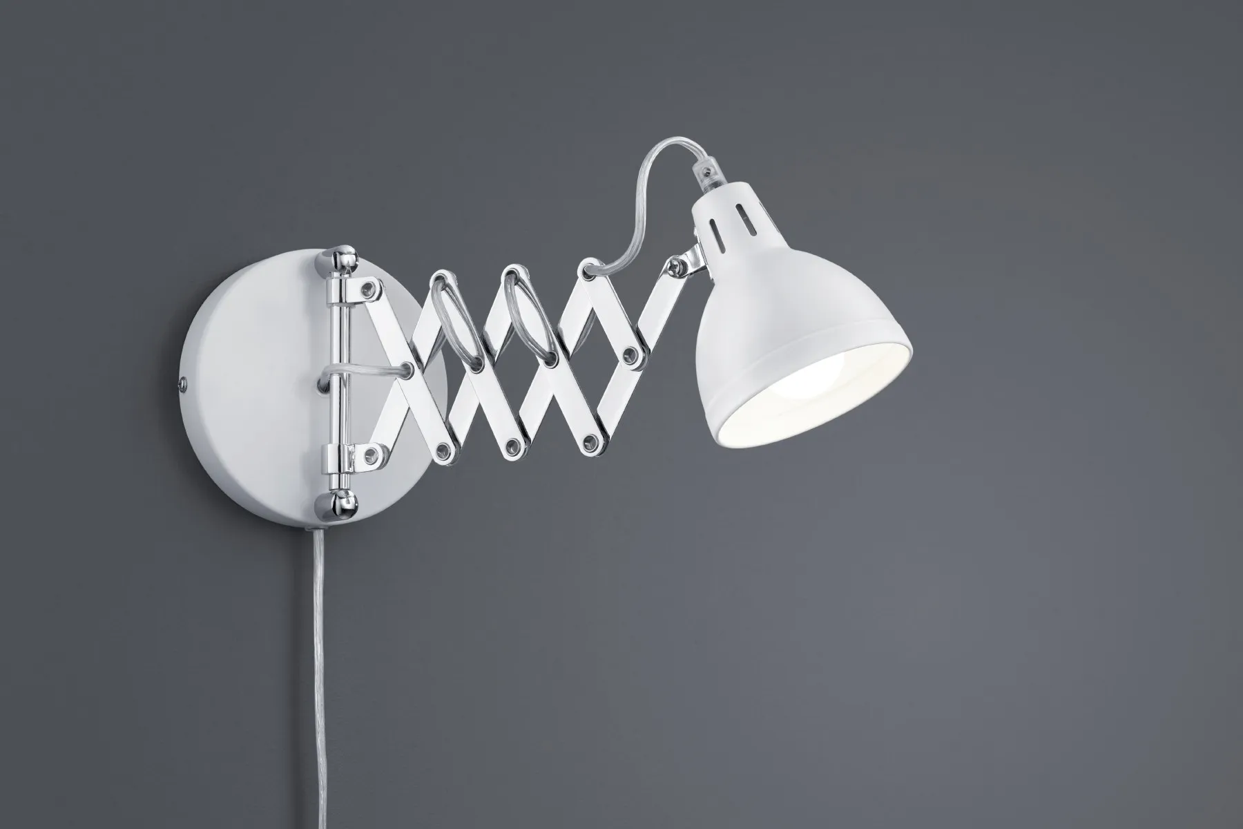 Applique Braccio Allungabile Scissor Spot Bianco Orientabile Trio Lighting