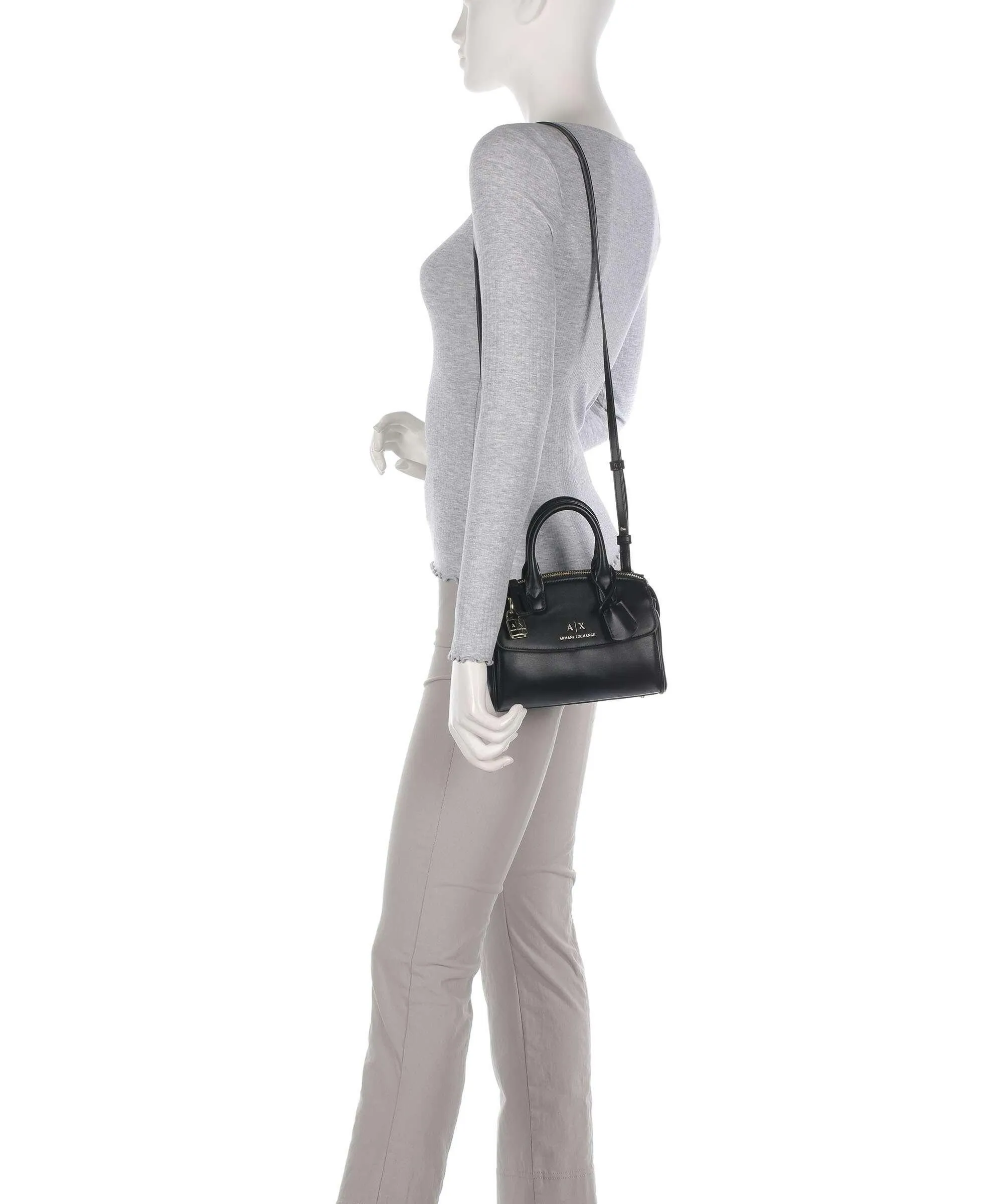  Armani Exchange Jane Borsa a mano pelle sintetica nero  