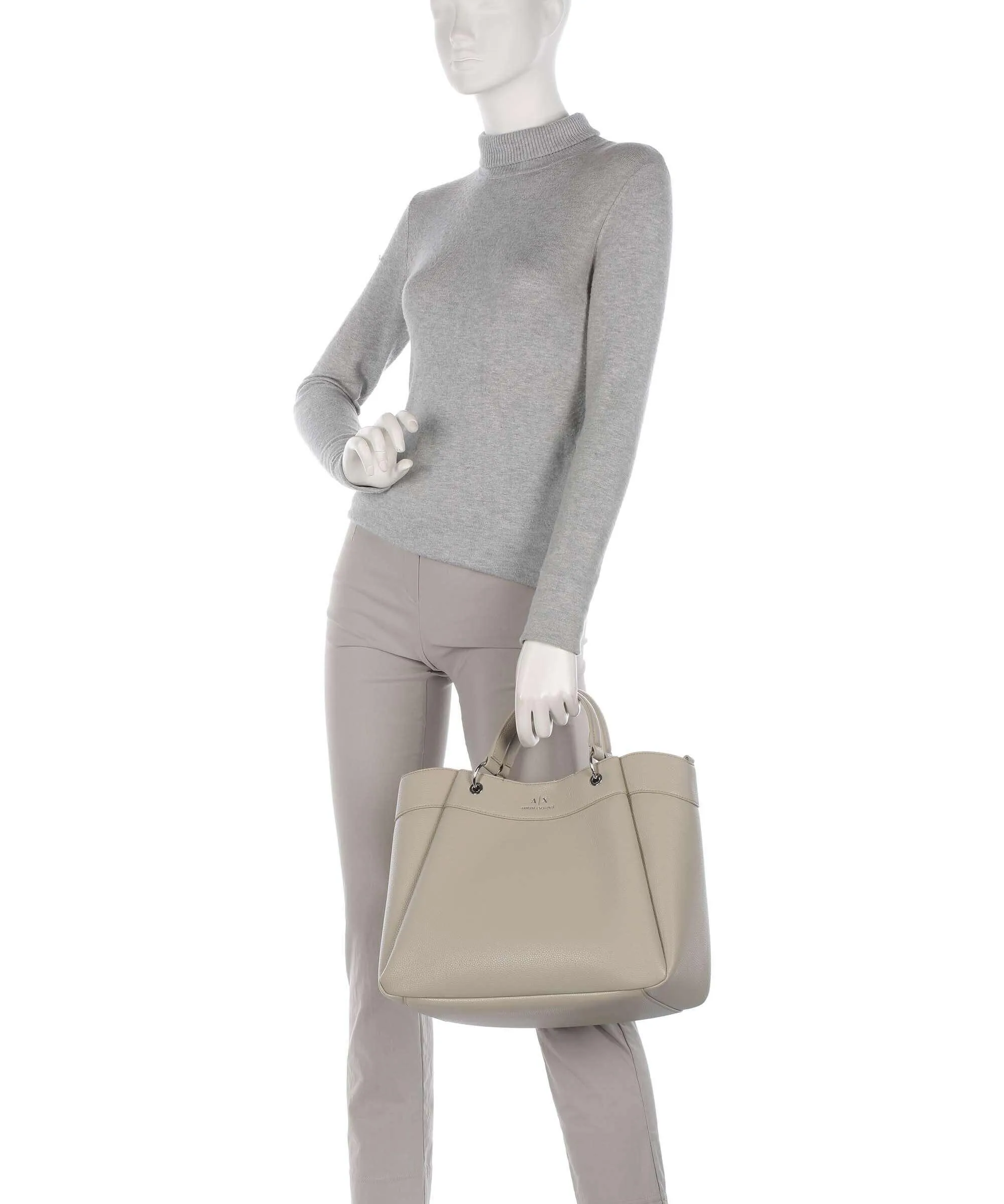  Armani Exchange Wave L Borsa a mano pelle sintetica beige  
