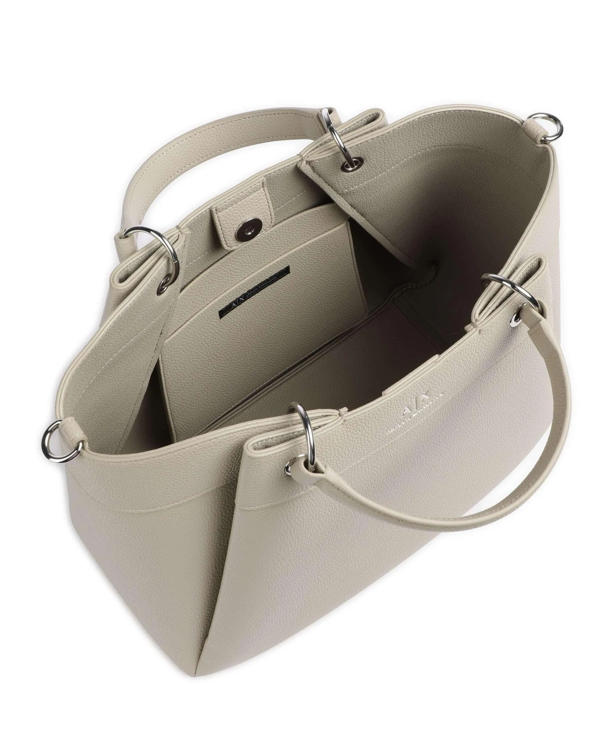  Armani Exchange Wave L Borsa a mano pelle sintetica beige  