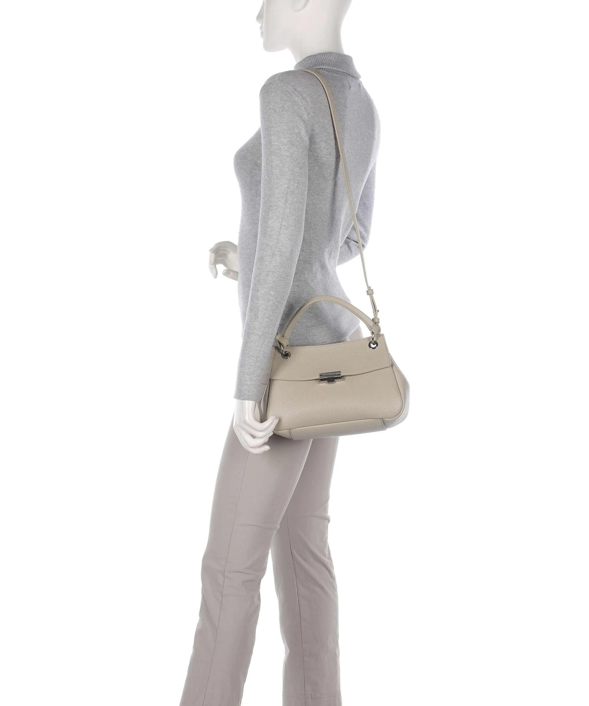  Armani Exchange Wave M Borsa a mano pelle sintetica beige  