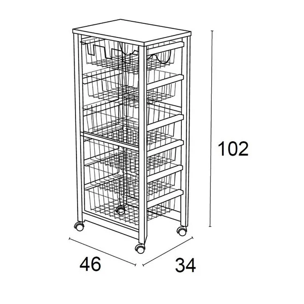 Arredamenti Italia Carrello Cucina GUSTAVO, bianco