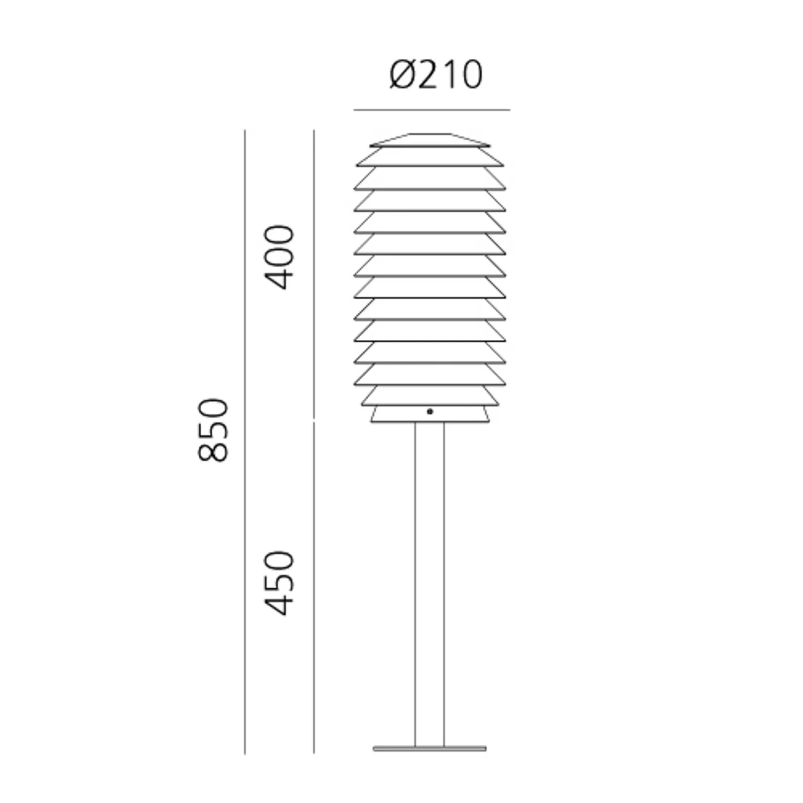 Artemide Slicing piantana LED, IP65, altezza 85 cm