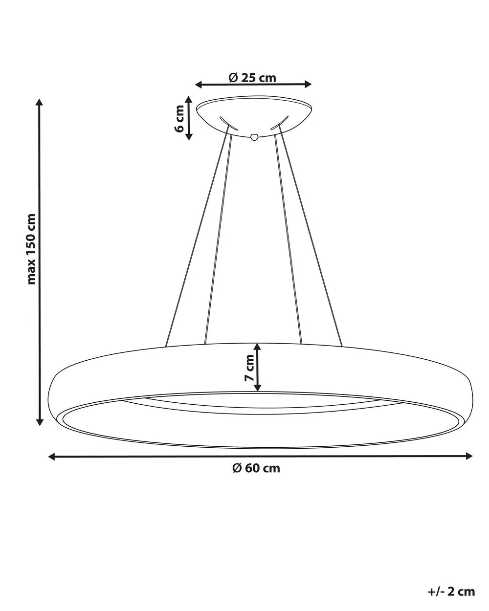 BAGO Lampadario a LED Bianco Metallo