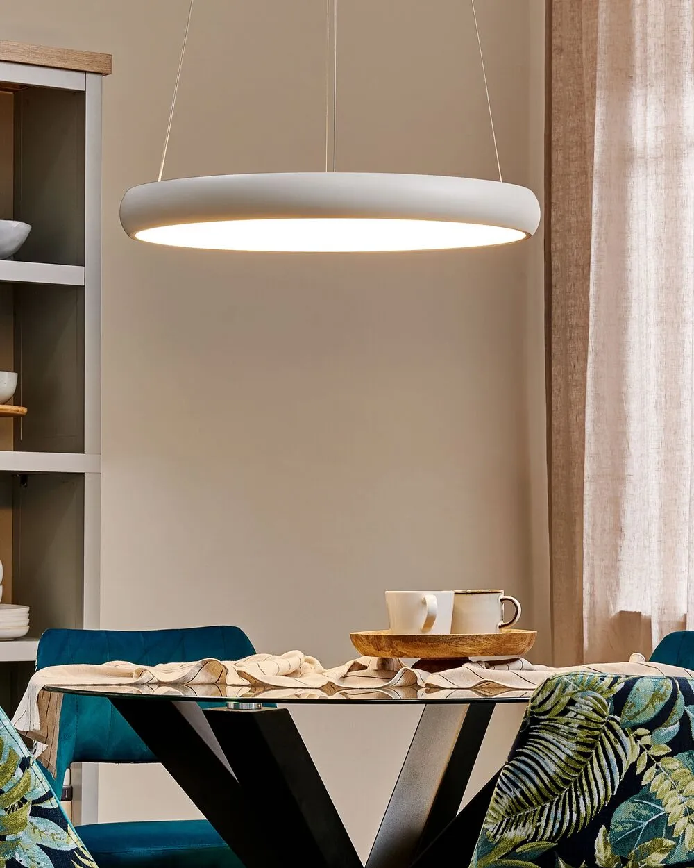 BAGO Lampadario a LED Bianco Metallo