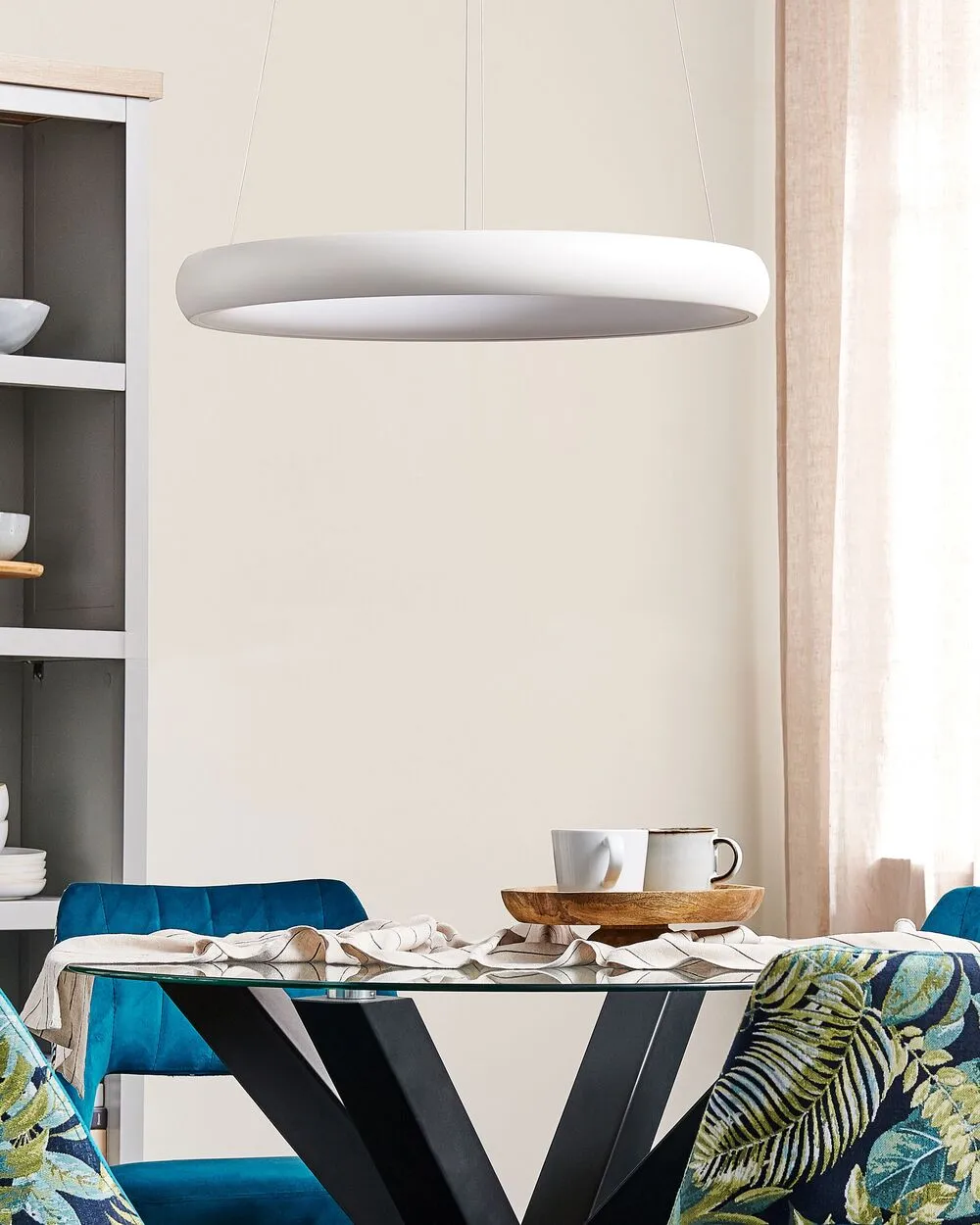 BAGO Lampadario a LED Bianco Metallo