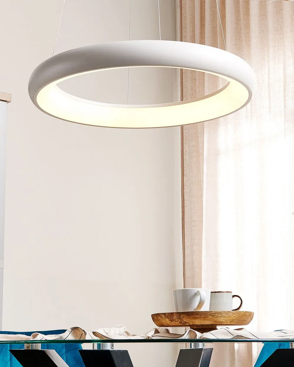 BAGO Lampadario a LED Bianco Metallo