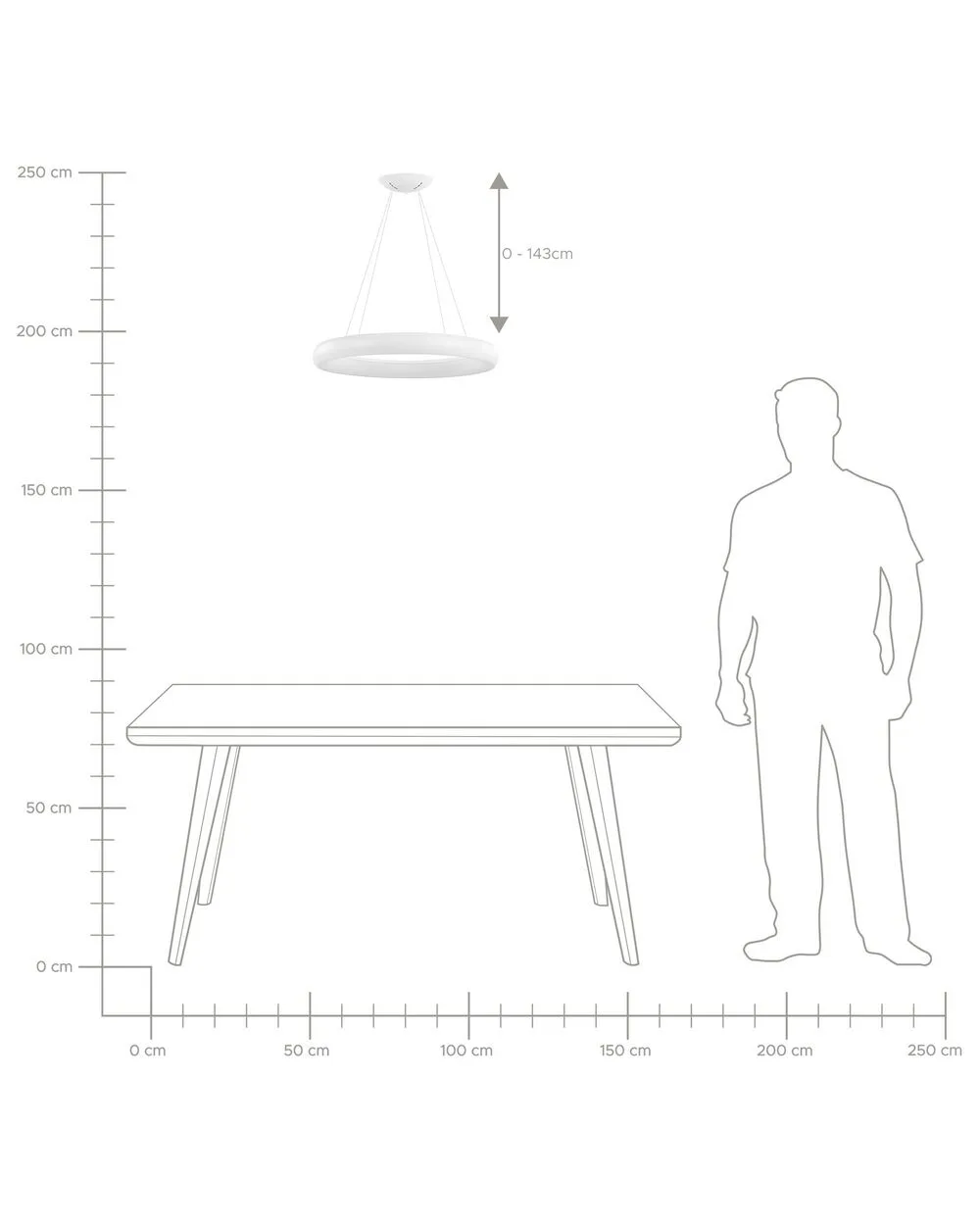 BAGO Lampadario a LED Bianco Metallo