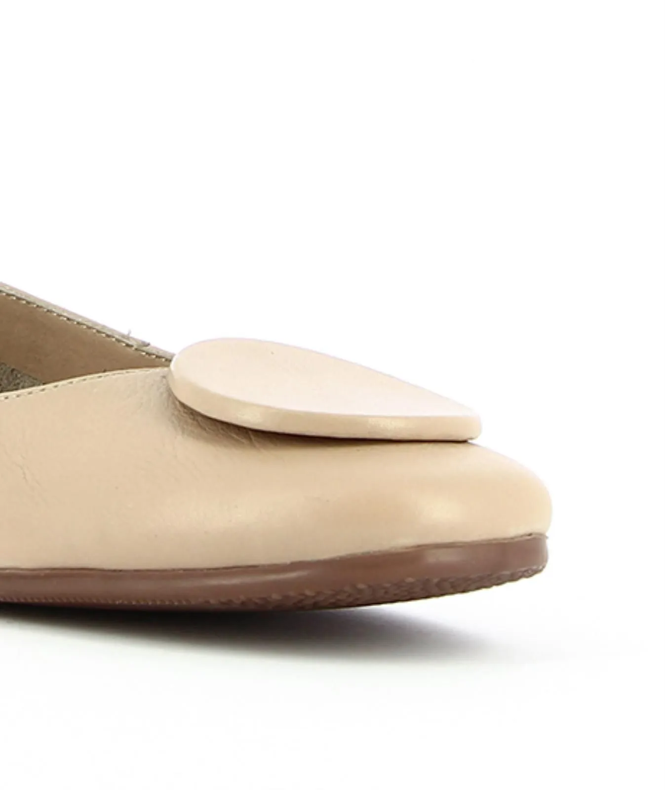 Ballerine beige in pelle con applicazione