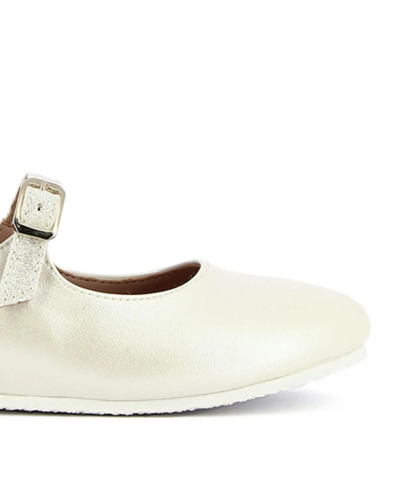 Ballerine bianche da cerimonia con dettaglio glitter