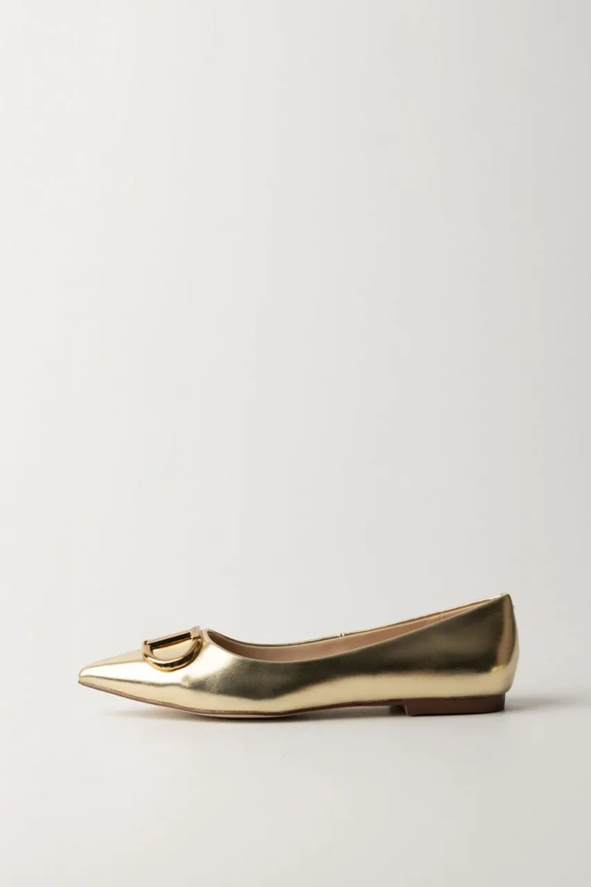 Ballerine in pelle laminata Oro