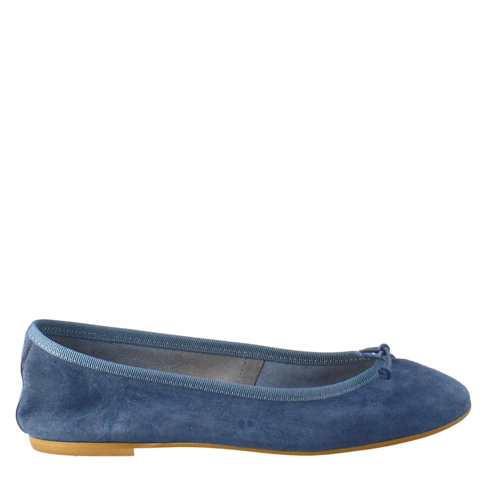 Ballerine leggere da donna color blu in pelle liscia sfoderate