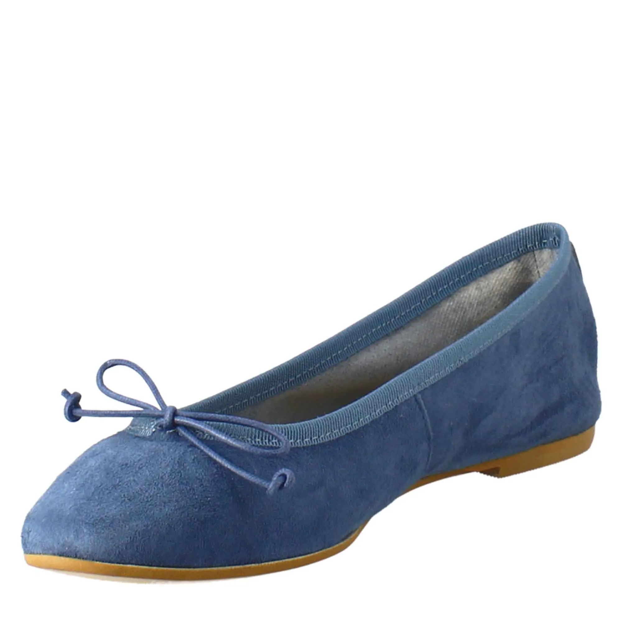 Ballerine leggere da donna color blu in pelle liscia sfoderate