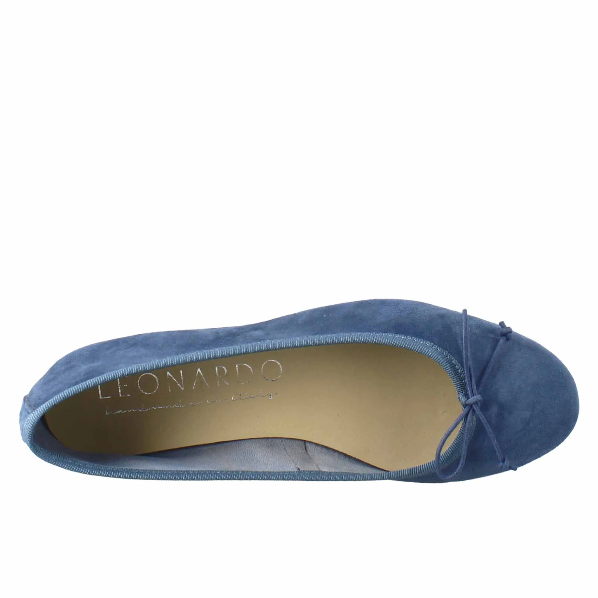 Ballerine leggere da donna color blu in pelle liscia sfoderate