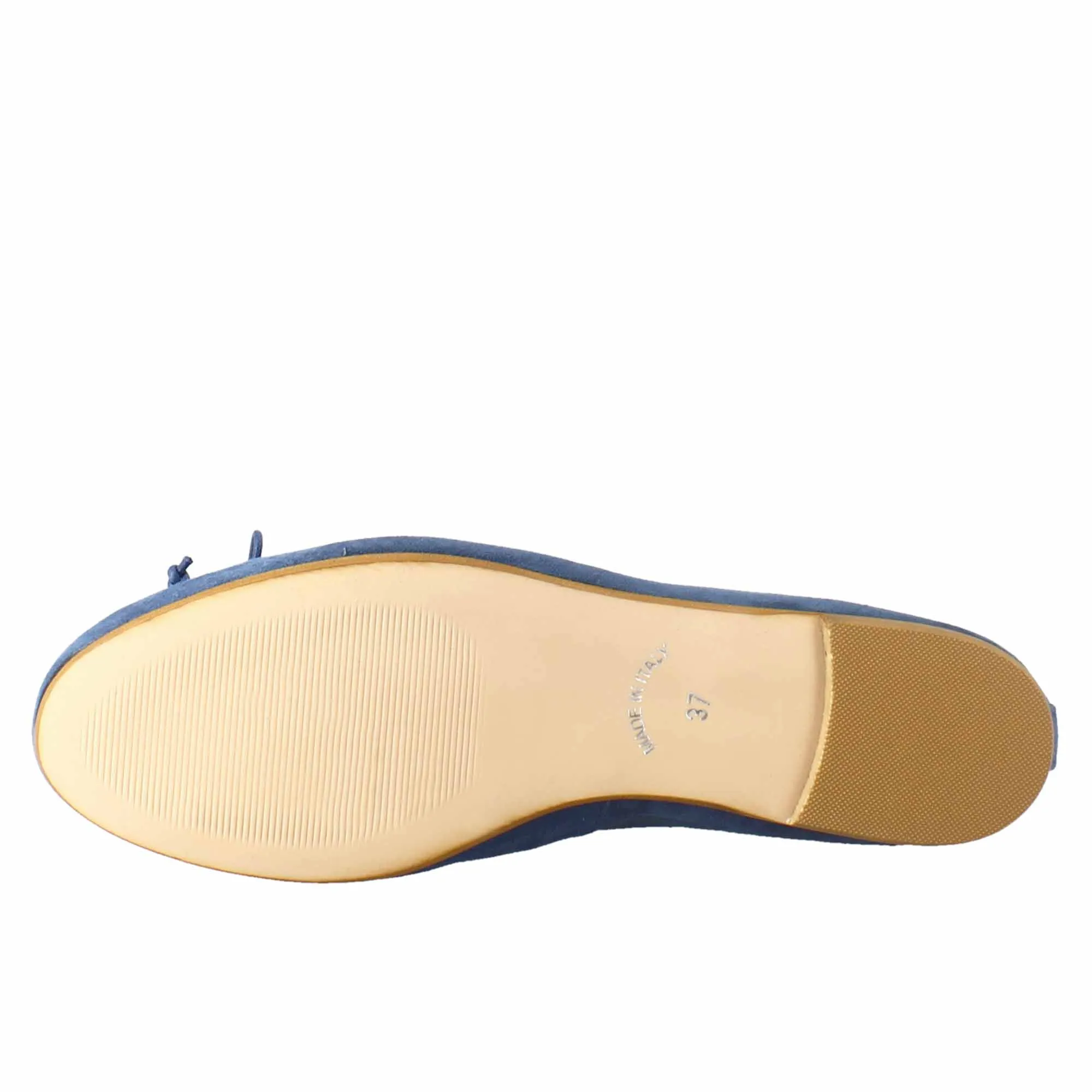 Ballerine leggere da donna color blu in pelle liscia sfoderate
