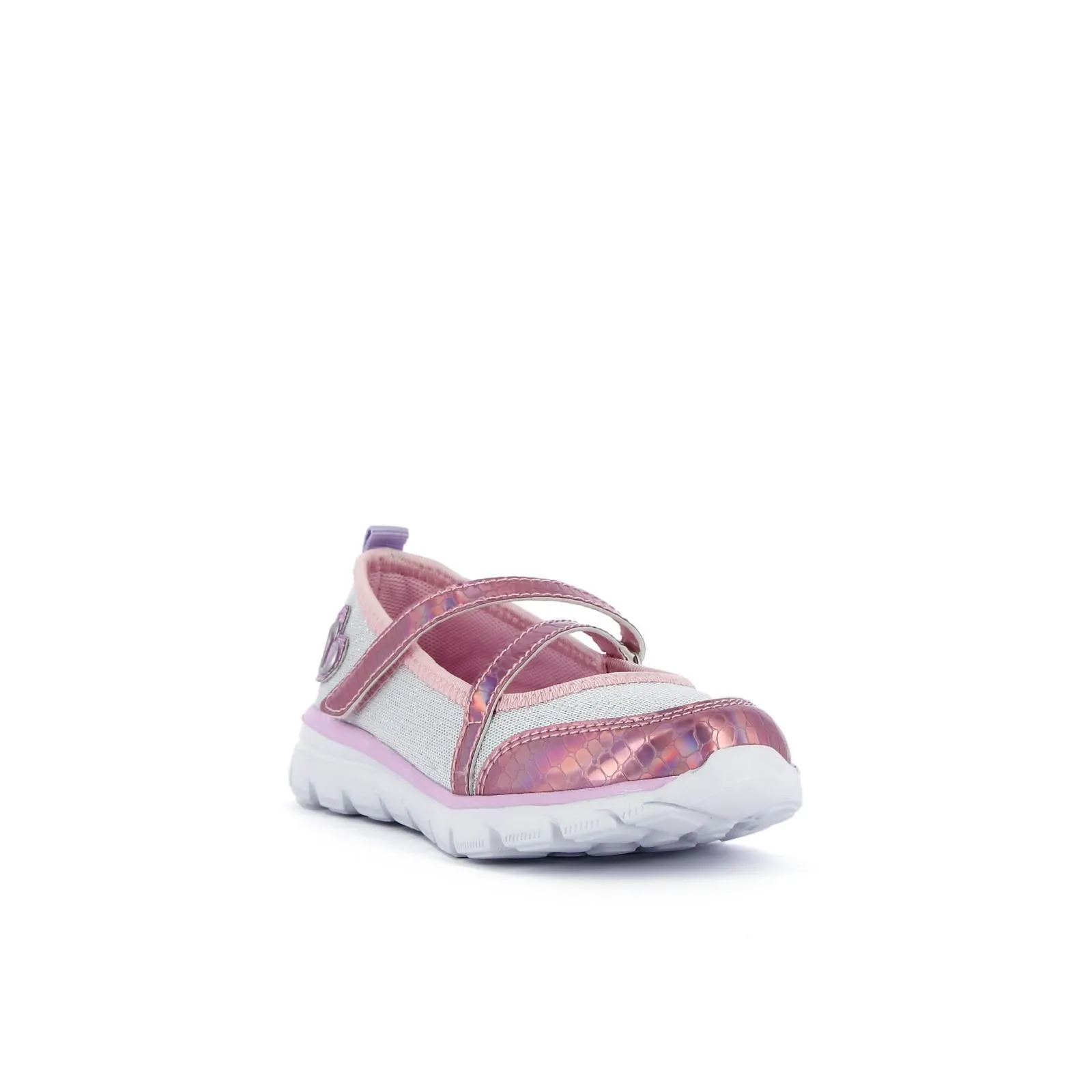 Ballerine sportive bianche glitter da bambina con velcro