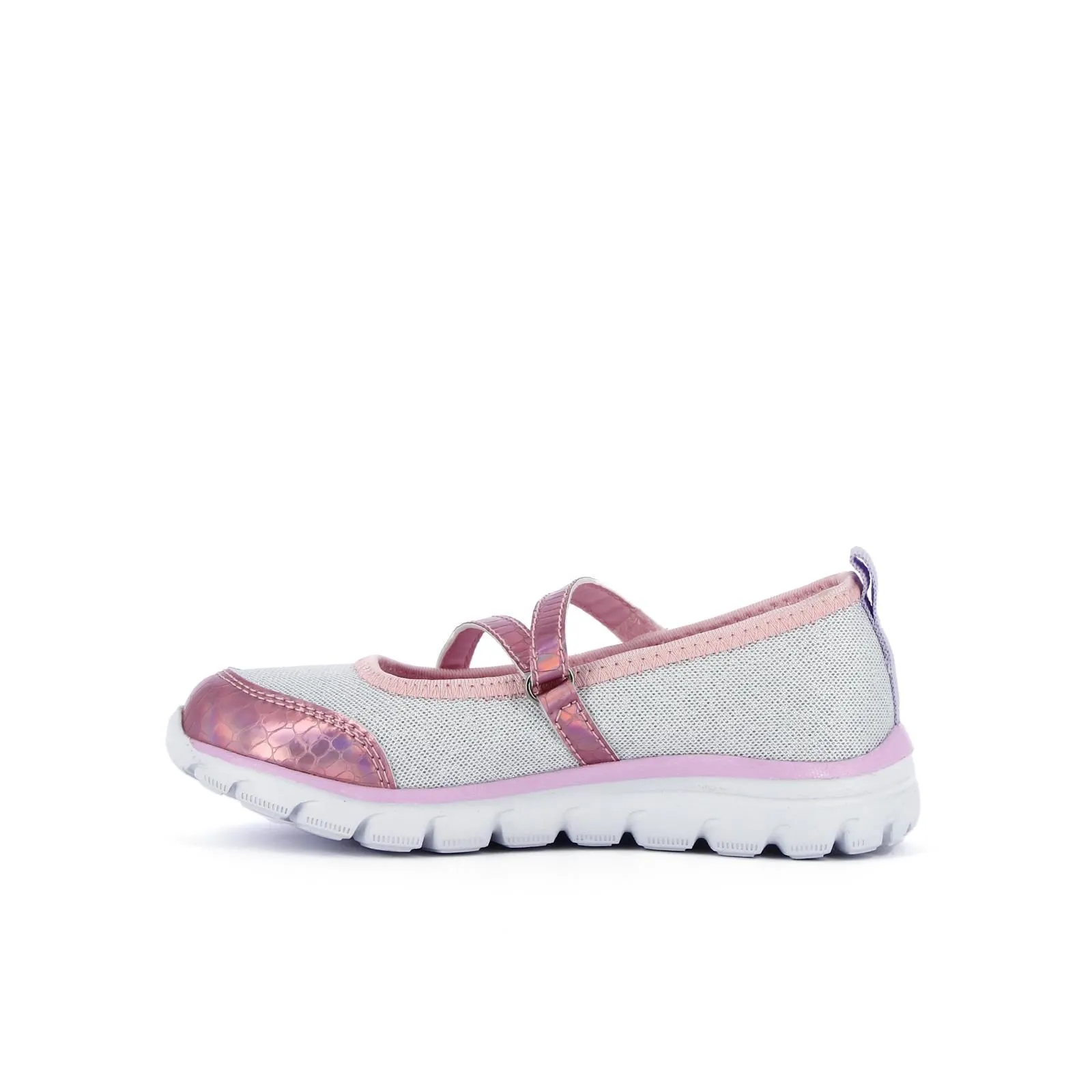 Ballerine sportive bianche glitter da bambina con velcro