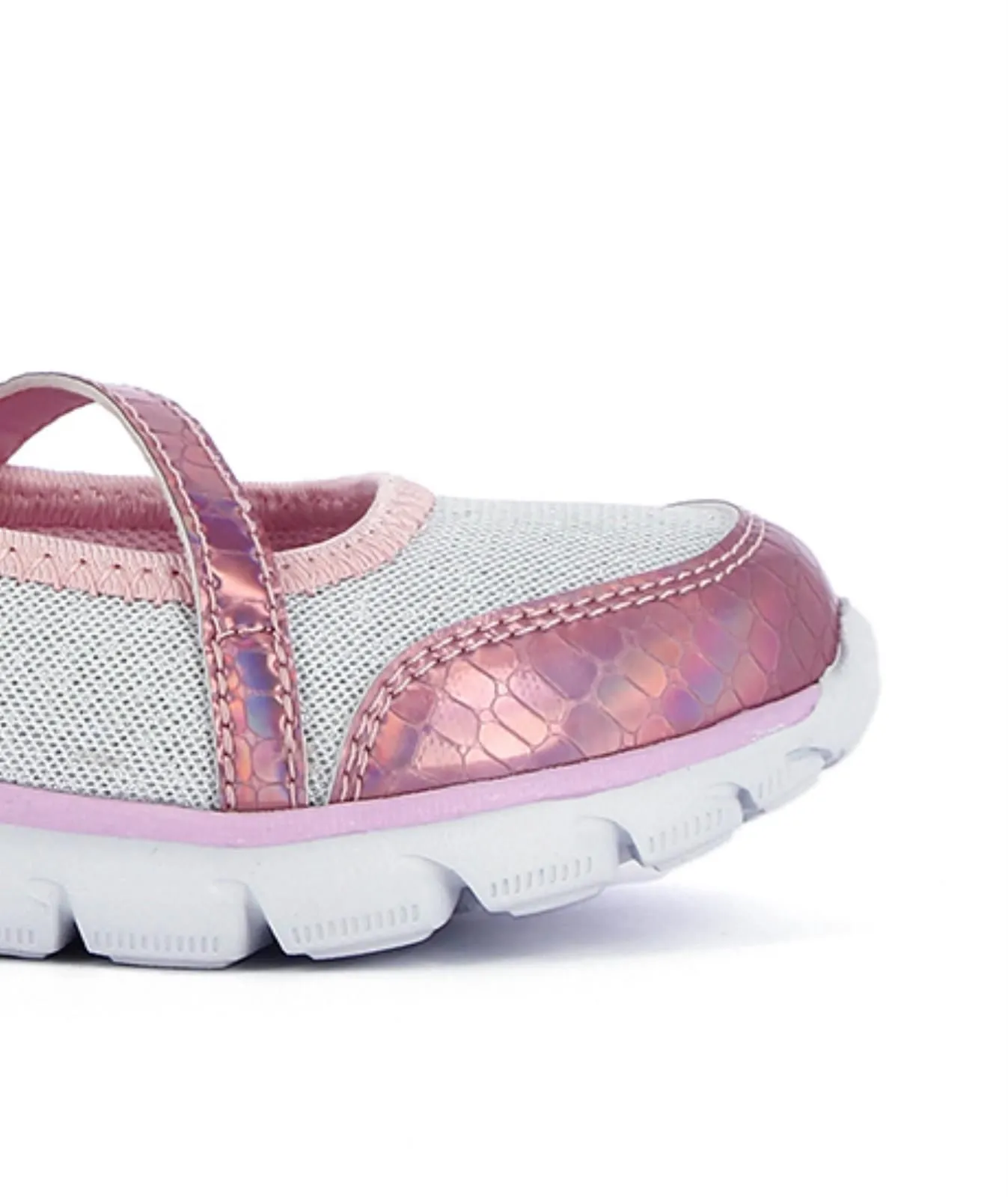 Ballerine sportive bianche glitter da bambina con velcro