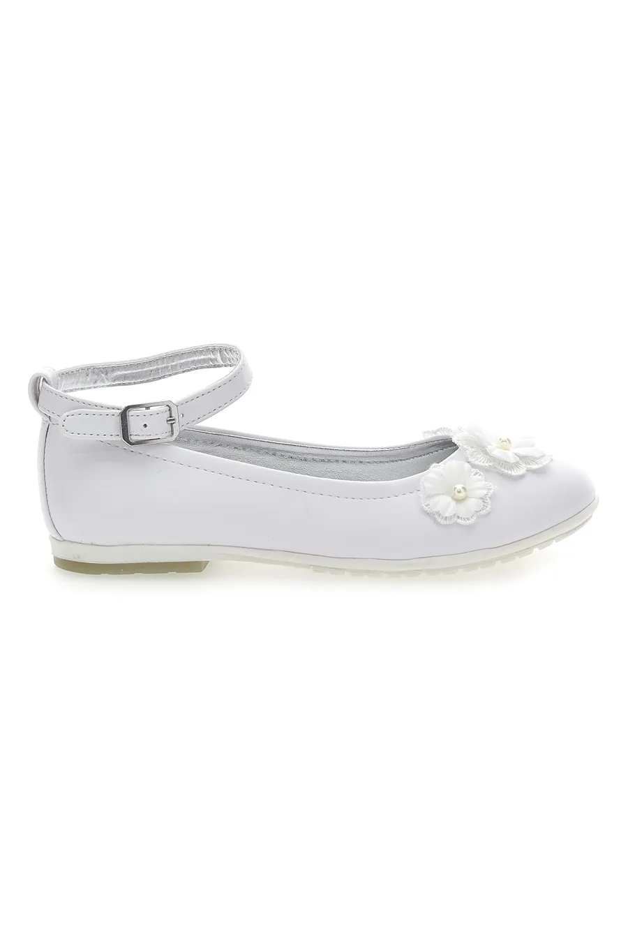 Ballerine Syssy 13106 Bianche con fiori applicati