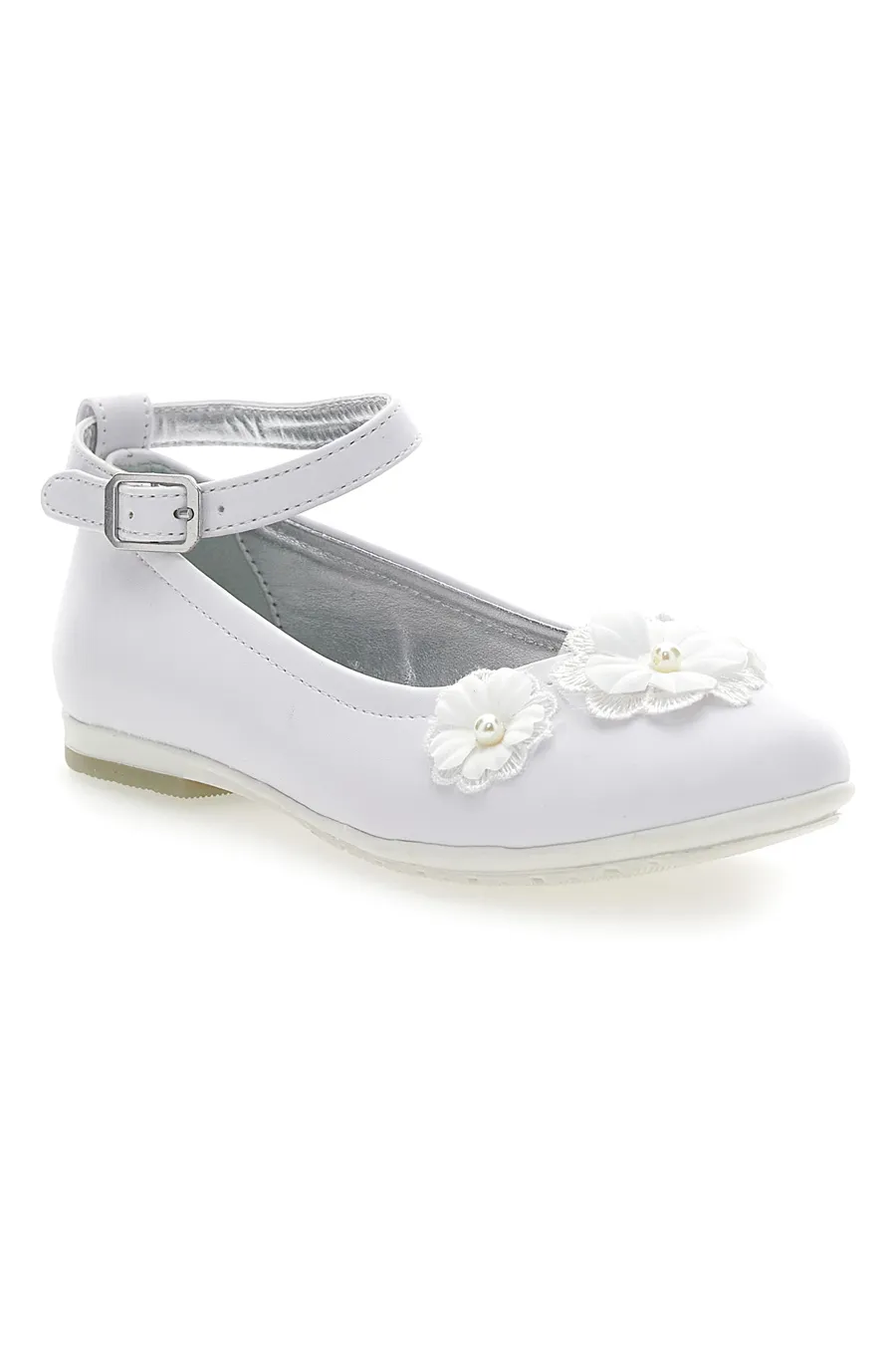 Ballerine Syssy 13106 Bianche con fiori applicati