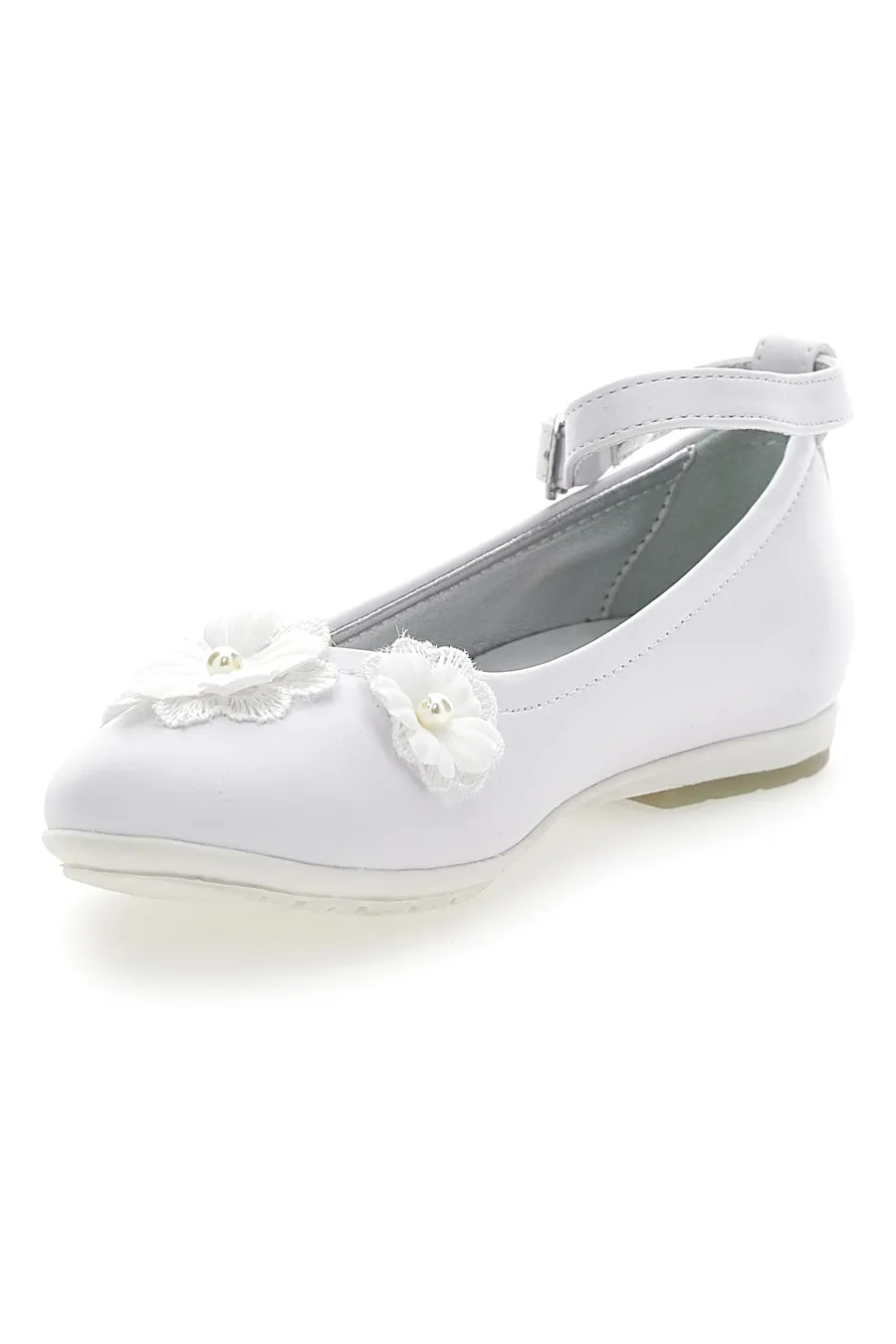 Ballerine Syssy 13106 Bianche con fiori applicati