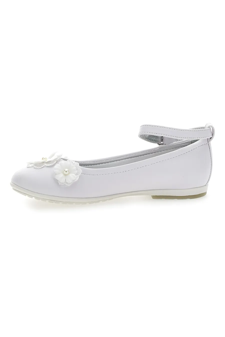 Ballerine Syssy 13106 Bianche con fiori applicati