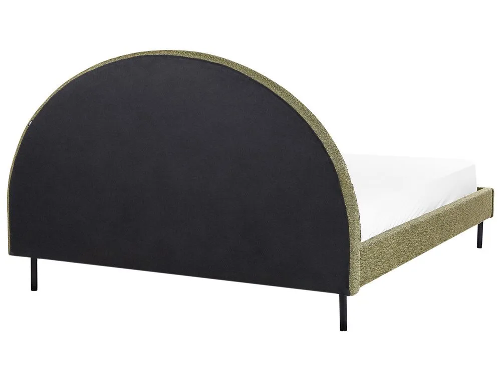 Bed Boucle MARGUT 160 x 200 cm (EU King Size) Olive Green