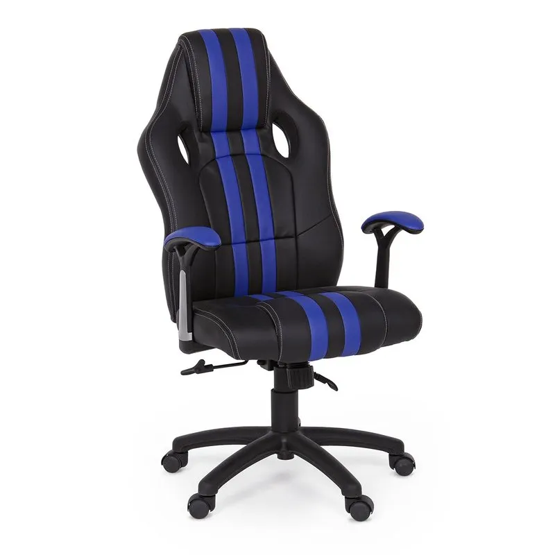 Bizzotto Poltrona ufficio con braccioli Spider blu