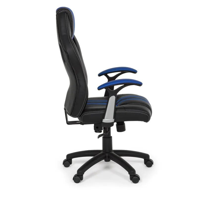 Bizzotto Poltrona ufficio con braccioli Spider blu