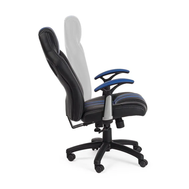 Bizzotto Poltrona ufficio con braccioli Spider blu