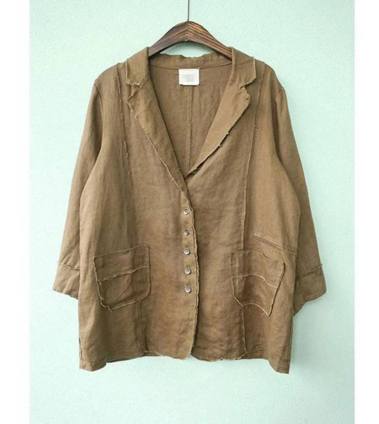 Blazer casual allentati a maniche lunghe da donna stile primavera New Arts Blazer monopetto in lino di cotone Cappotti Feminino